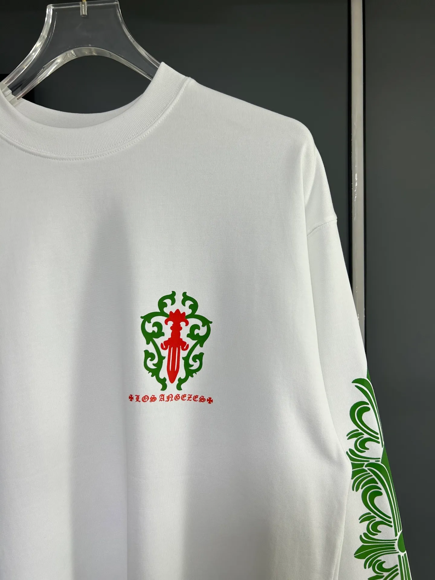 P230 2026 new (exclusive) Chrome Hearts autumn and winter limited edition heavyweight high-weight long-sleeved T-shirt, customized Dreamweaver Yayun ribbed cotton designer concept style Fabric: Heavy 380g Size: S M L XL Color: White